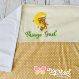 Bear Themed Hooded Towel, Blanket, Two Burp Cloths and Bib Set