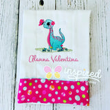 Girly Dino Burp Cloth