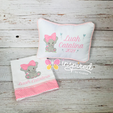 Elephant Small Pillow and Burp Cloth Set