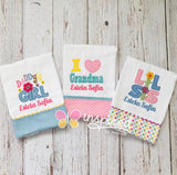 Set of 3 Family Love Themed Burp Cloths