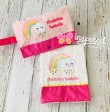 Rainbow Themed Wipes Bag Clutch And Burp Cloth Set