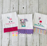 Set of 3 Llama Themed Burp Cloths