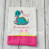 Girly Dino Burp Cloth