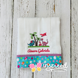 Girly Dino Burp Cloth
