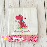 Girly Dino Burp Cloth
