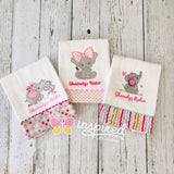 Set of 3 Elephant Baby Girl Themed Burp Cloths