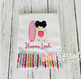 Surfer Girl Themed Hooded Towel and Two Burp Cloths.